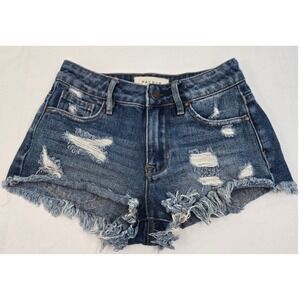 PacSun Festival‎ Shorts Womens 22 High Rise Distressed Frayed Hem Denim